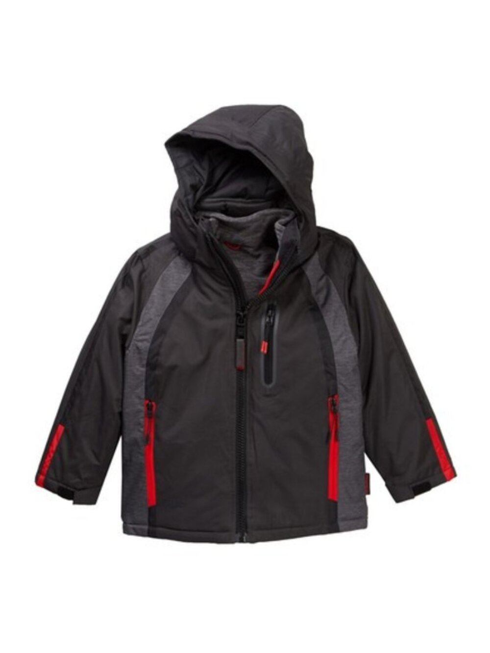 Hawke &Co SPORT PRO New Hooded Jacket Coat Parka Puffer 2-n-1 BLACK Boys 7 NWT